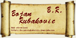 Bojan Rubaković vizit kartica